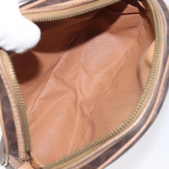 CELINE Macadam Canvas Shoulder Bag PVC Leather Brown Gold Auth - Picture 12 of 16